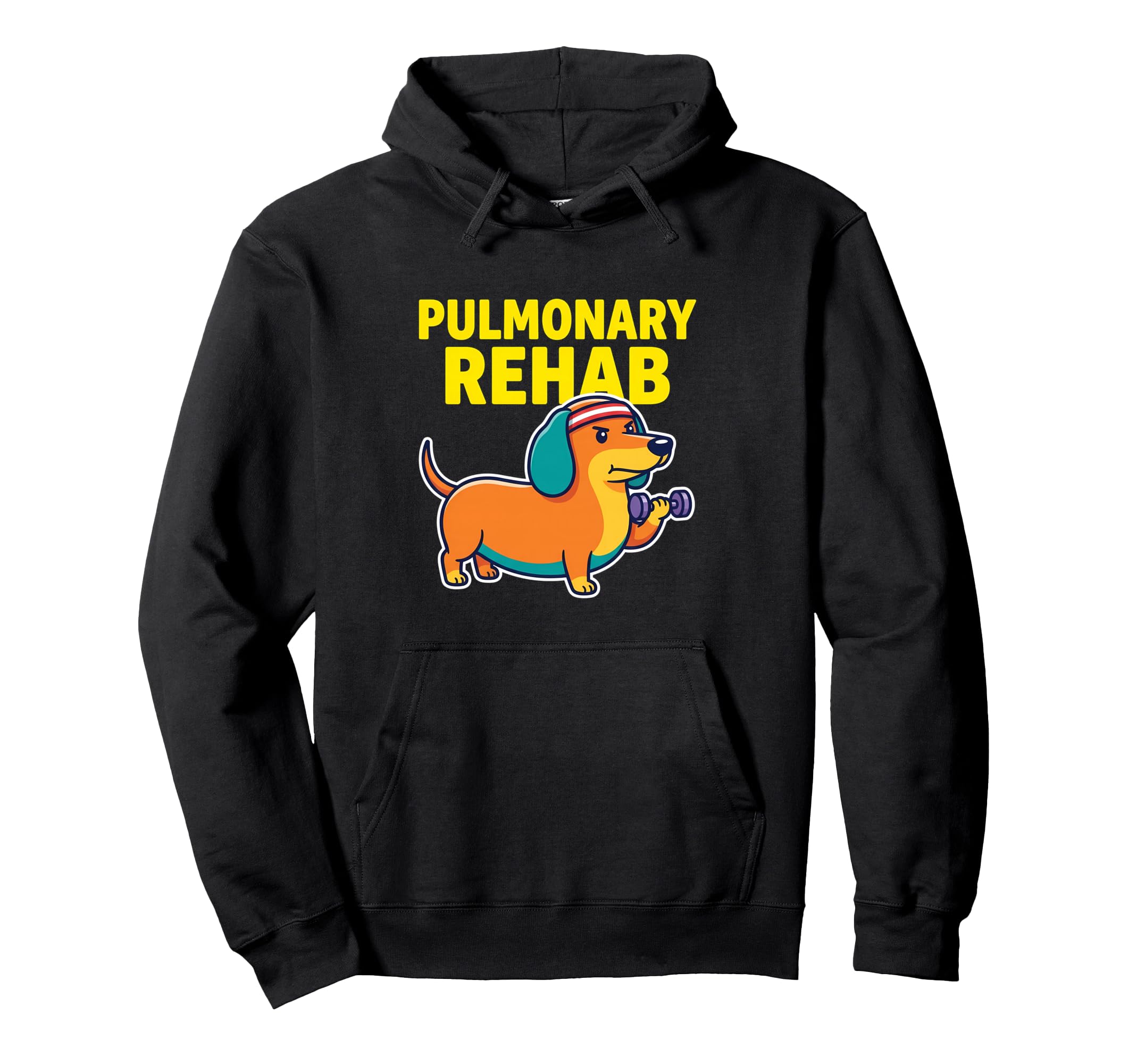 Pulmonary Rehab Dachshund Dog Therapy Hoodie - Custom Art Print Men Women - T-Shirt, Sweatshirt, Hoodie
