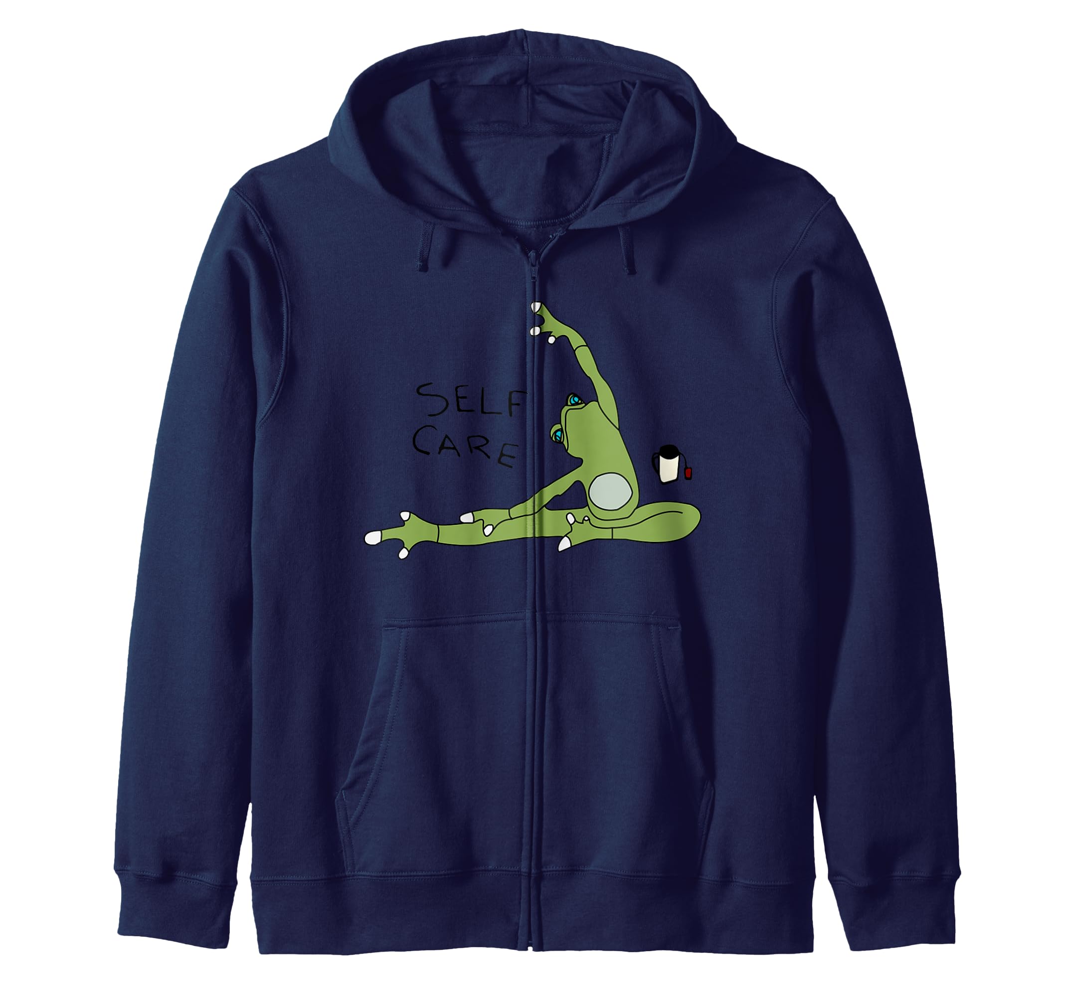 Peace Love Self Care Frog Doing Yoga Made T-Shirt - Custom Art Print Unisex - T-Shirt, Sweatshirt, Hoodie