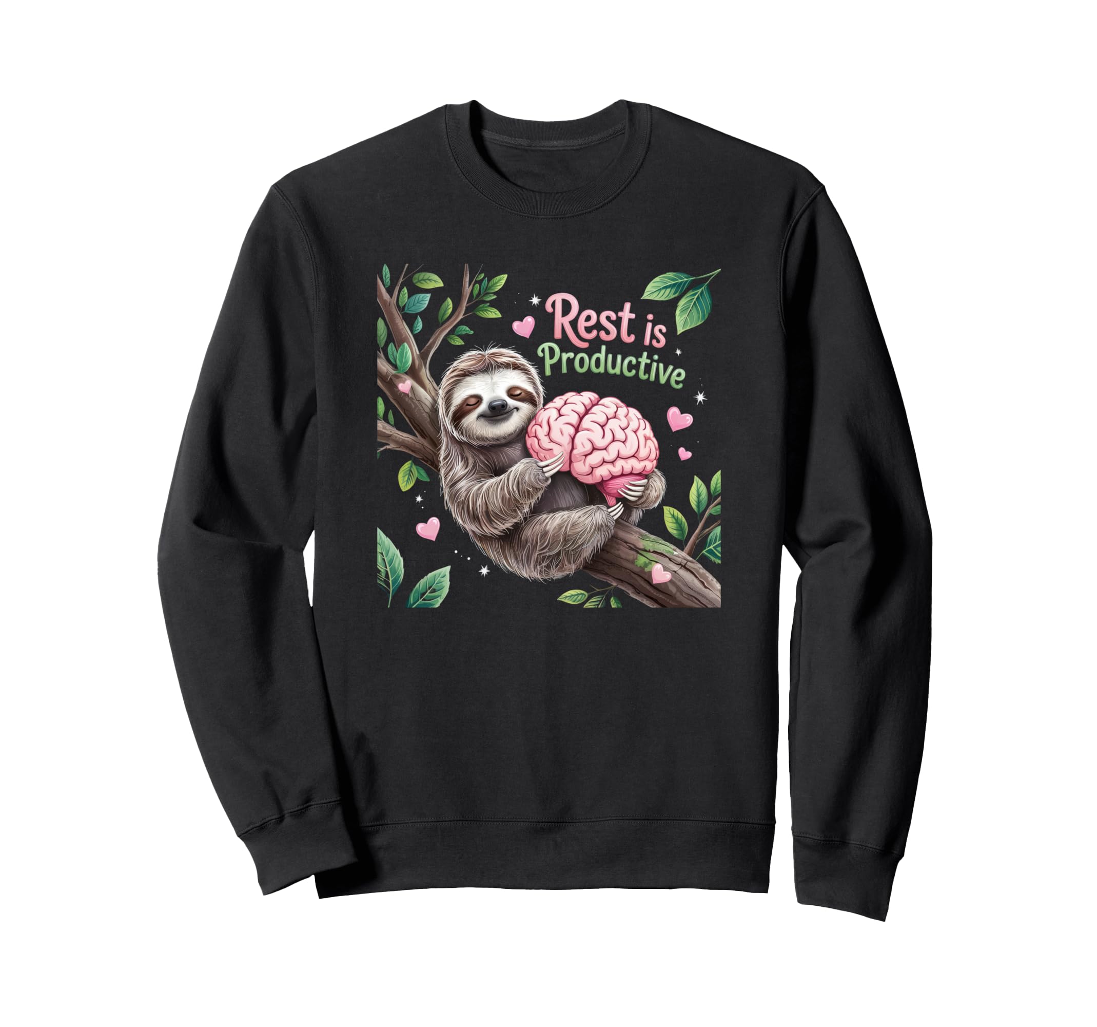 Rest Is Productive Funny Sloth Sweatshirt - Aesthetic Graphic for Adults - T-Shirt, Sweatshirt, Hoodie