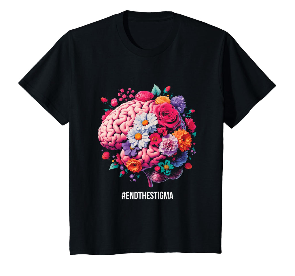 End Stigma Floral Brain Mental T-Shirt - Aesthetic Graphic Men Women - T-Shirt, Sweatshirt, Hoodie