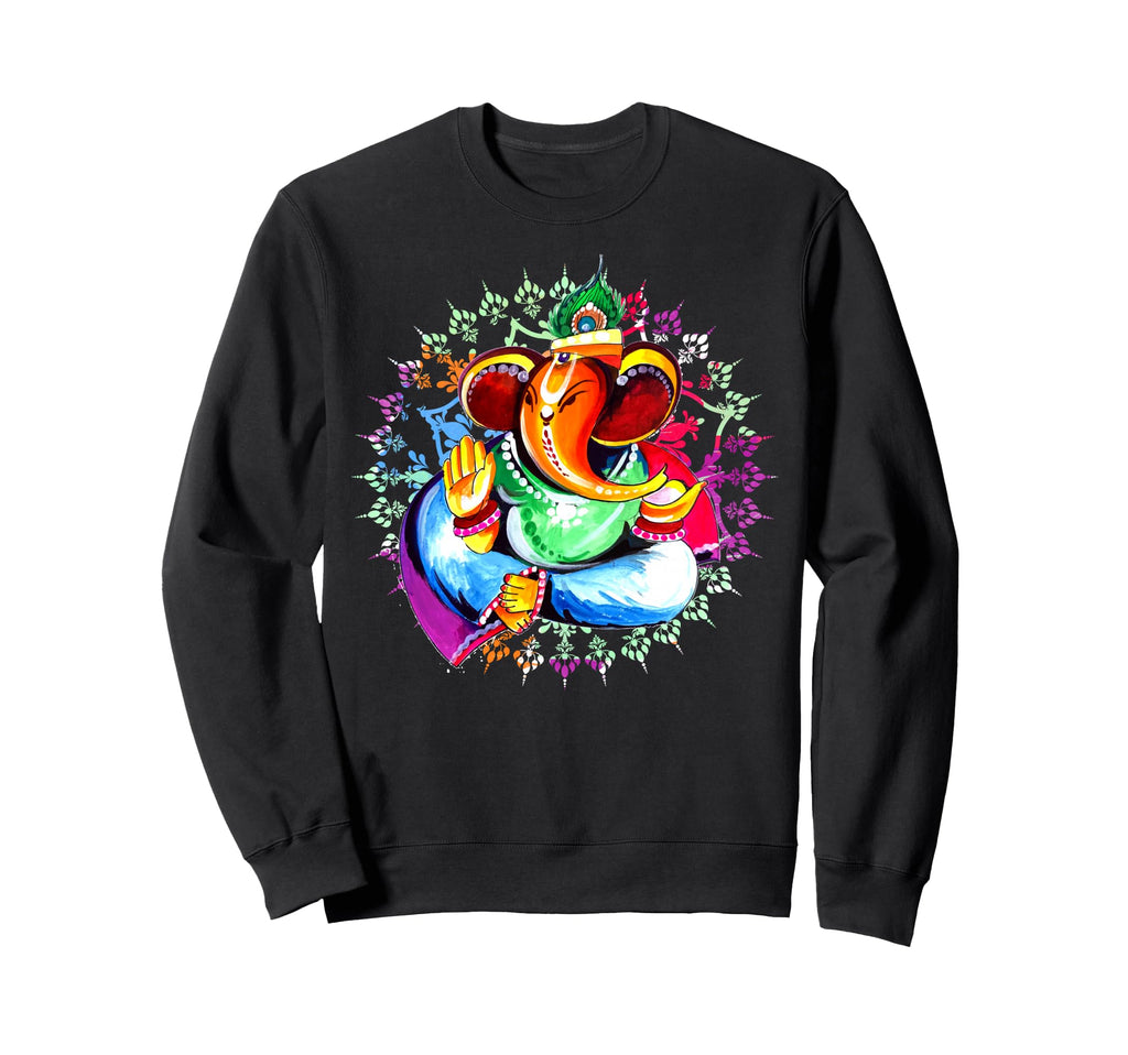 Ganesha Yoga Mandala Meditation Sweatshirt - Streetwear Style for Adults - T-Shirt, Sweatshirt, Hoodie