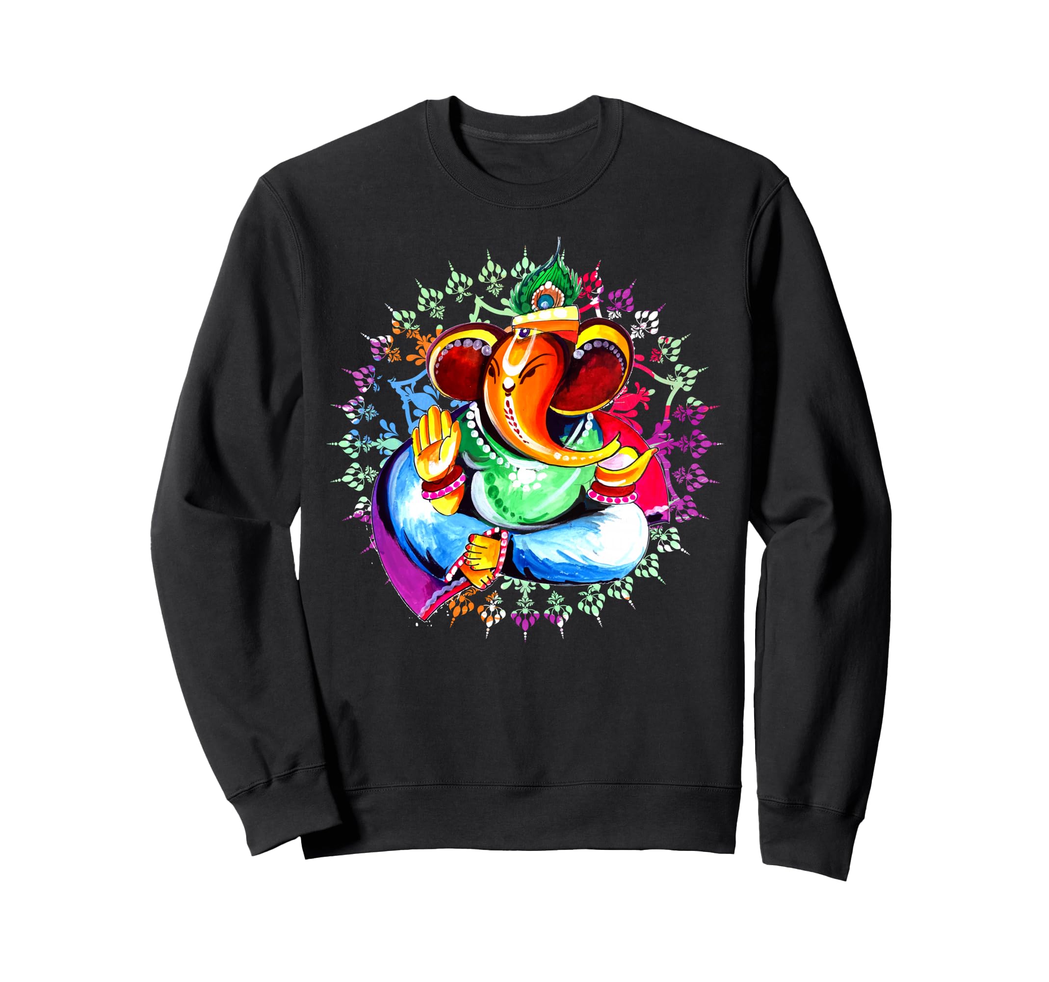 Ganesha Yoga Mandala Meditation Sweatshirt - Streetwear Style for Adults - T-Shirt, Sweatshirt, Hoodie