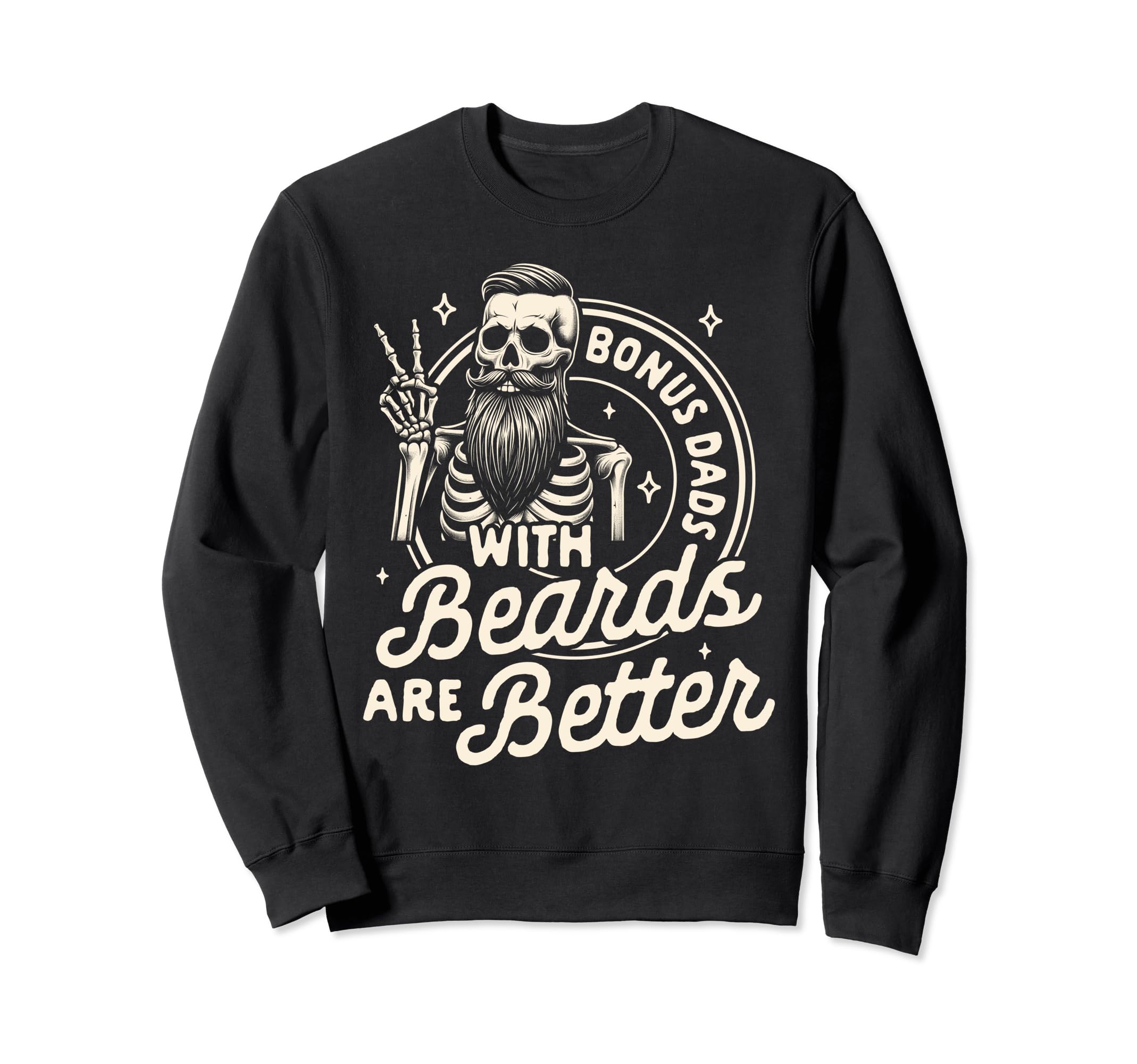 Bearded Dad Step Dad Bonus Dads Sweatshirt - Minimalist Print Unisex - T-Shirt, Sweatshirt, Hoodie