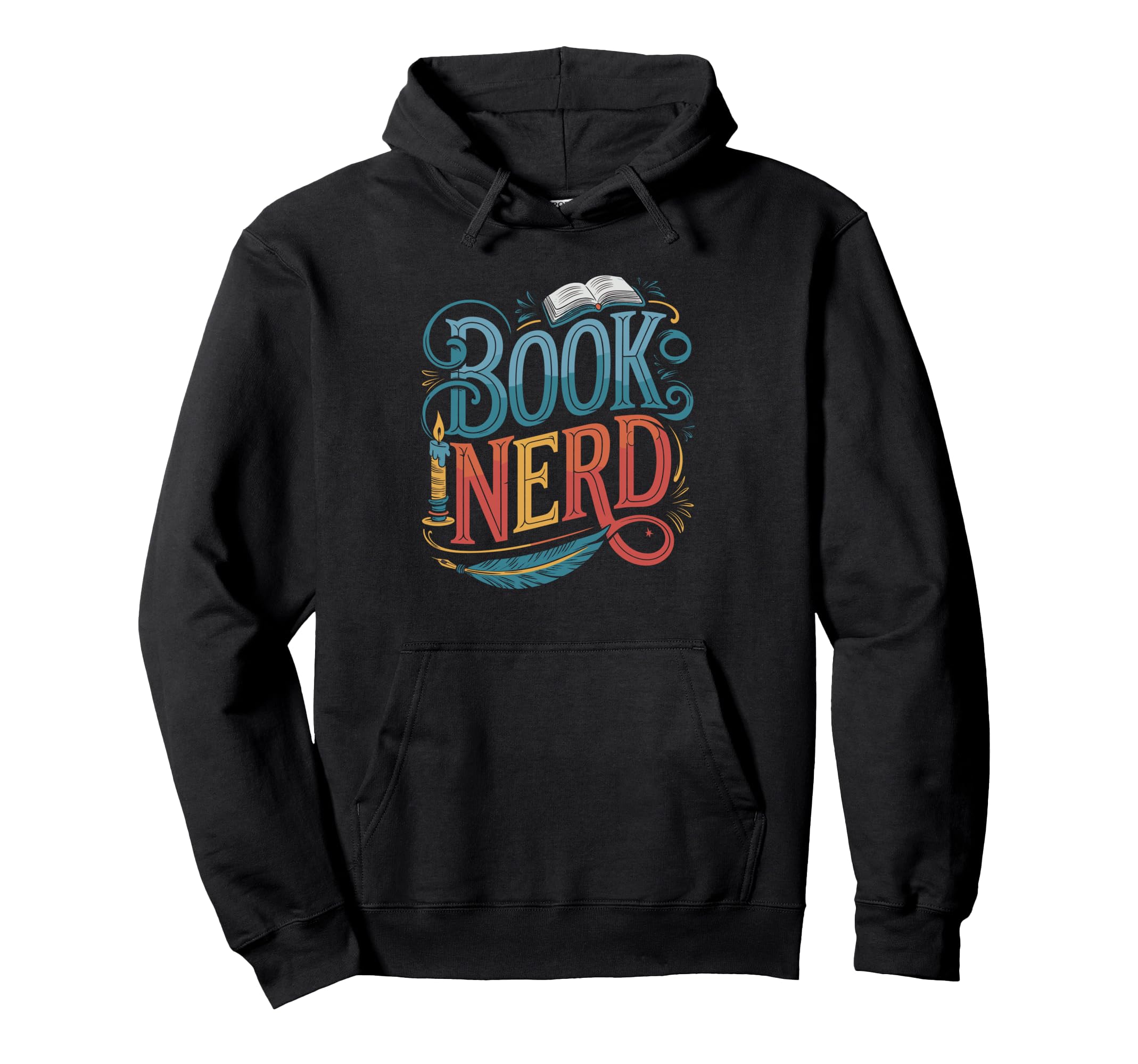 Book Nerd Glasses And Books Typography Hoodie - Minimalist Print Unisex - T-Shirt, Sweatshirt, Hoodie