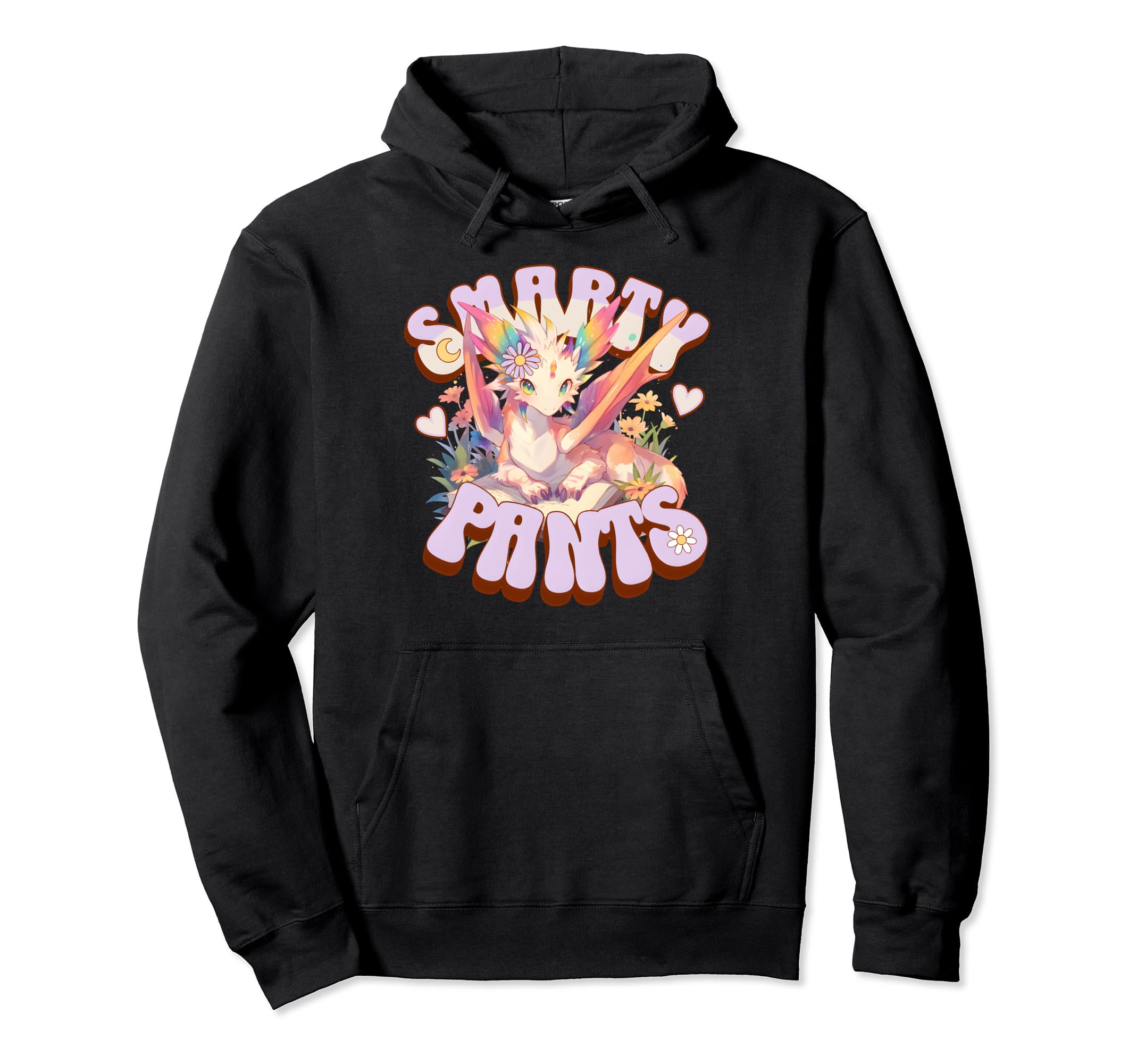 Rainbow Dragon Smarty Pants Bookworm Hoodie - Custom Art Print Men Women - T-Shirt, Sweatshirt, Hoodie