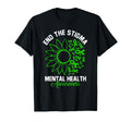 End Stigma Sunflower Ribbon Mental T-Shirt - Aesthetic Graphic for Adults - T-Shirt, Sweatshirt, Hoodie