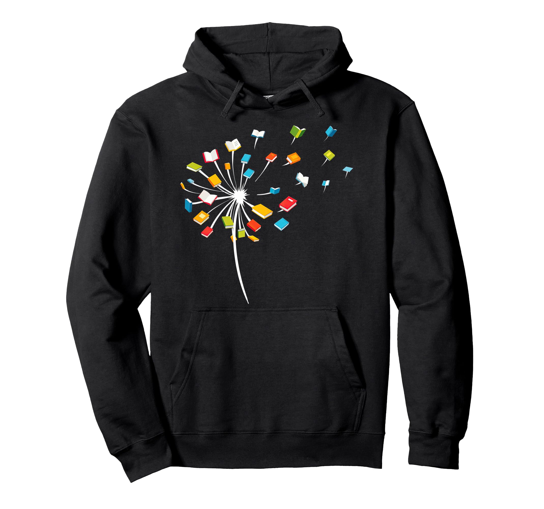 Book Dandelion Reading Lover Bookworm Hoodie - Graphic Print for Adults - T-Shirt, Sweatshirt, Hoodie