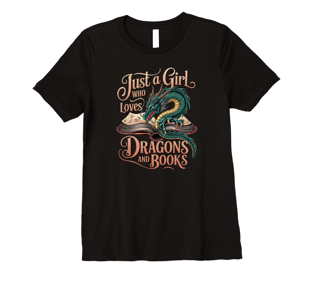 Just Who Loves Dragons And Books Reader T-Shirt - Trendy Graphic Men Women - T-Shirt, Sweatshirt, Hoodie