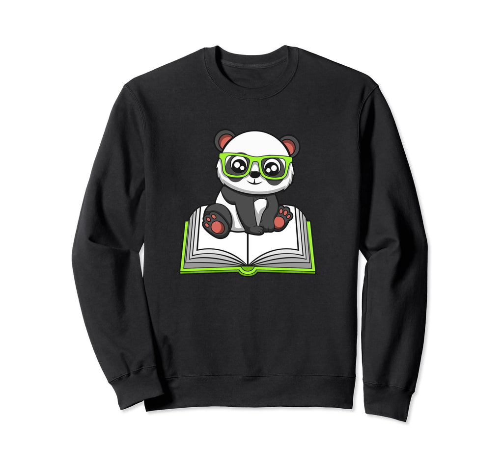 Panda Reading Books Cozy Literature Sweatshirt - Custom Art Print Men Women - T-Shirt, Sweatshirt, Hoodie