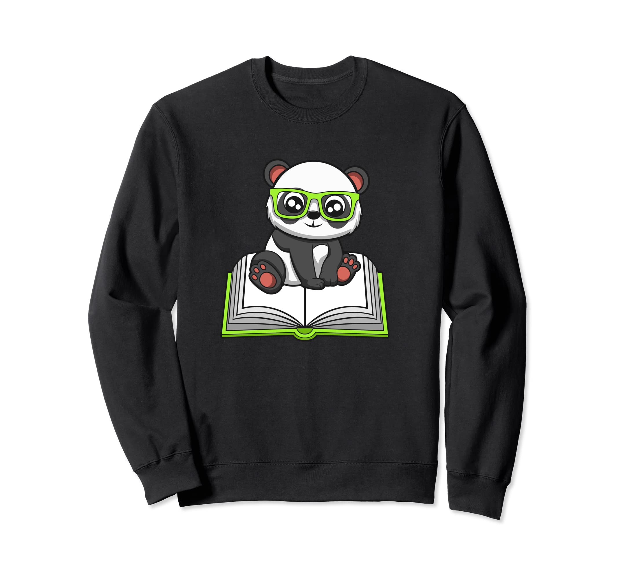 Panda Reading Books Cozy Literature Sweatshirt - Custom Art Print Men Women - T-Shirt, Sweatshirt, Hoodie