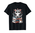 Cat Reading Funny Book Tea And T-Shirt - Aesthetic Graphic for Adults - T-Shirt, Sweatshirt, Hoodie