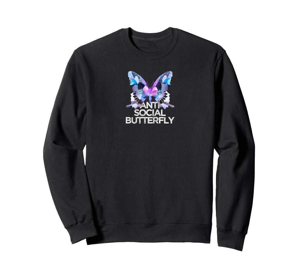 Funny Anti Social Butterfly Sweatshirt - Streetwear Style for Adults - T-Shirt, Sweatshirt, Hoodie