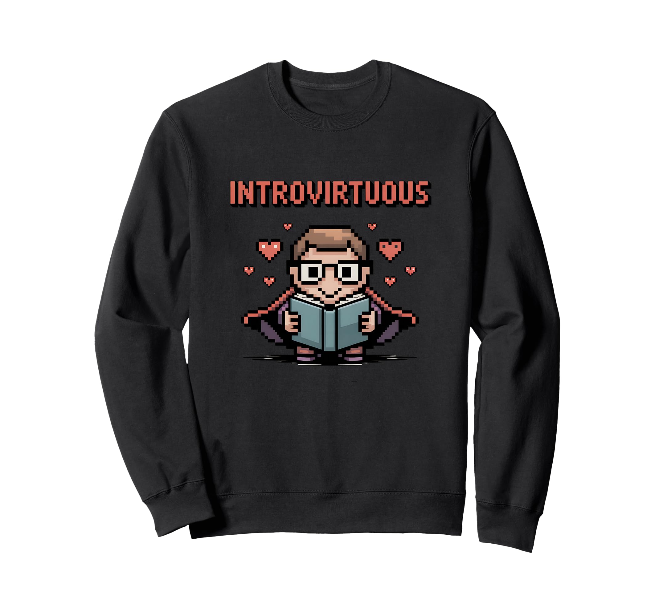 Introvert Nerd Geek Reading Book Sweatshirt - Custom Art Print Unisex - T-Shirt, Sweatshirt, Hoodie