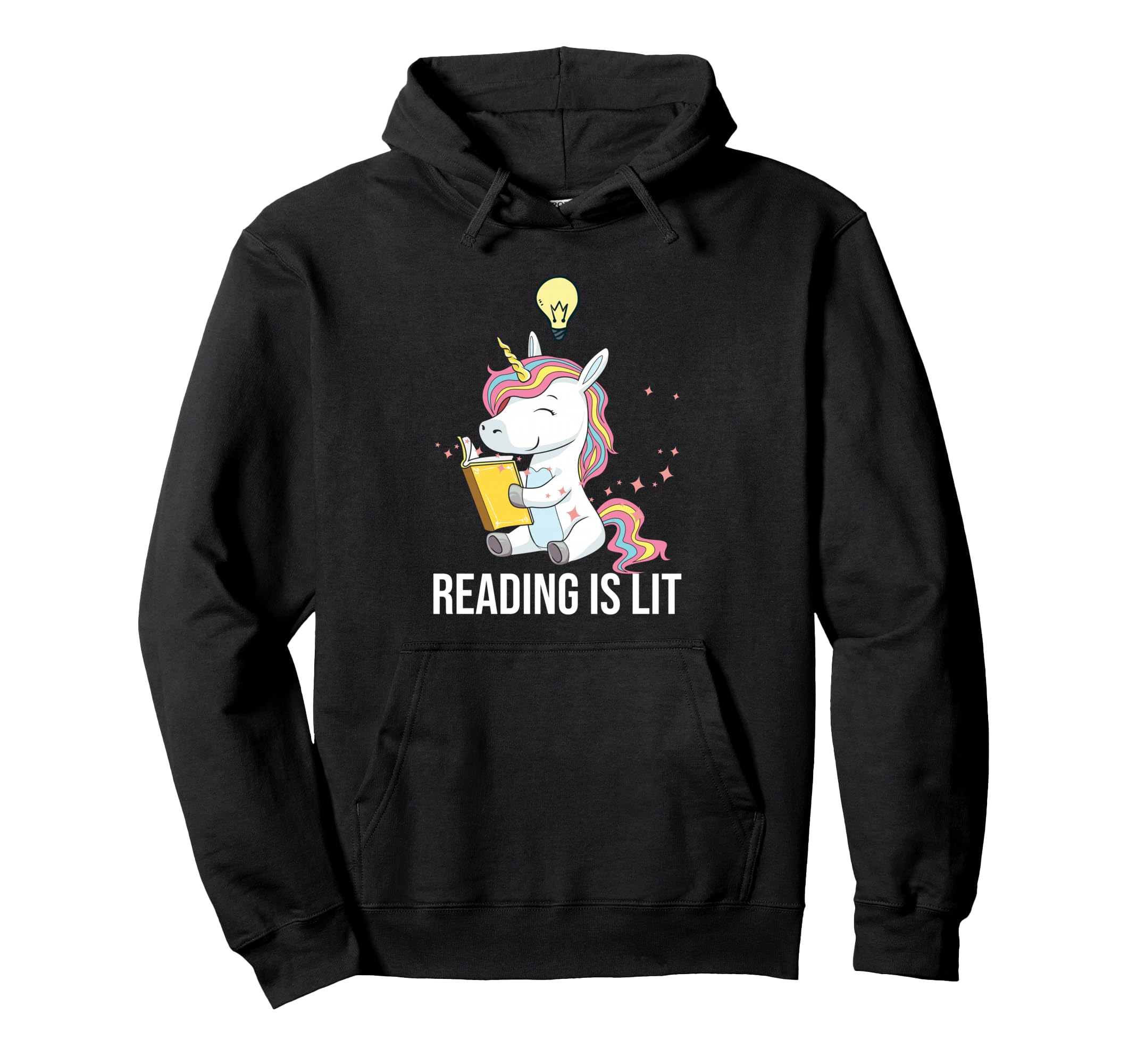 Reading Is Lit Unicorn Library English Hoodie - Novelty Apparel Men Women - T-Shirt, Sweatshirt, Hoodie