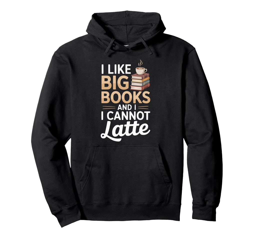 Drinking Coffee Book Lover Bookworm Hoodie - Minimalist Print for Adults - T-Shirt, Sweatshirt, Hoodie