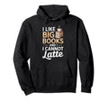 Drinking Coffee Book Lover Bookworm Hoodie - Minimalist Print for Adults - T-Shirt, Sweatshirt, Hoodie