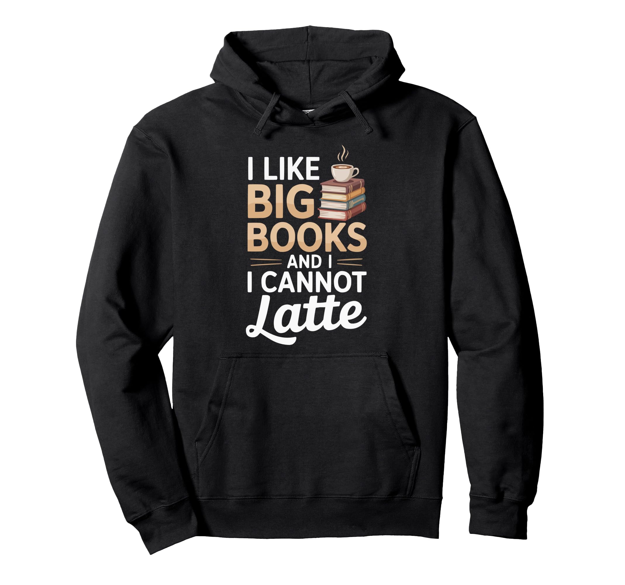 Drinking Coffee Book Lover Bookworm Hoodie - Minimalist Print for Adults - T-Shirt, Sweatshirt, Hoodie