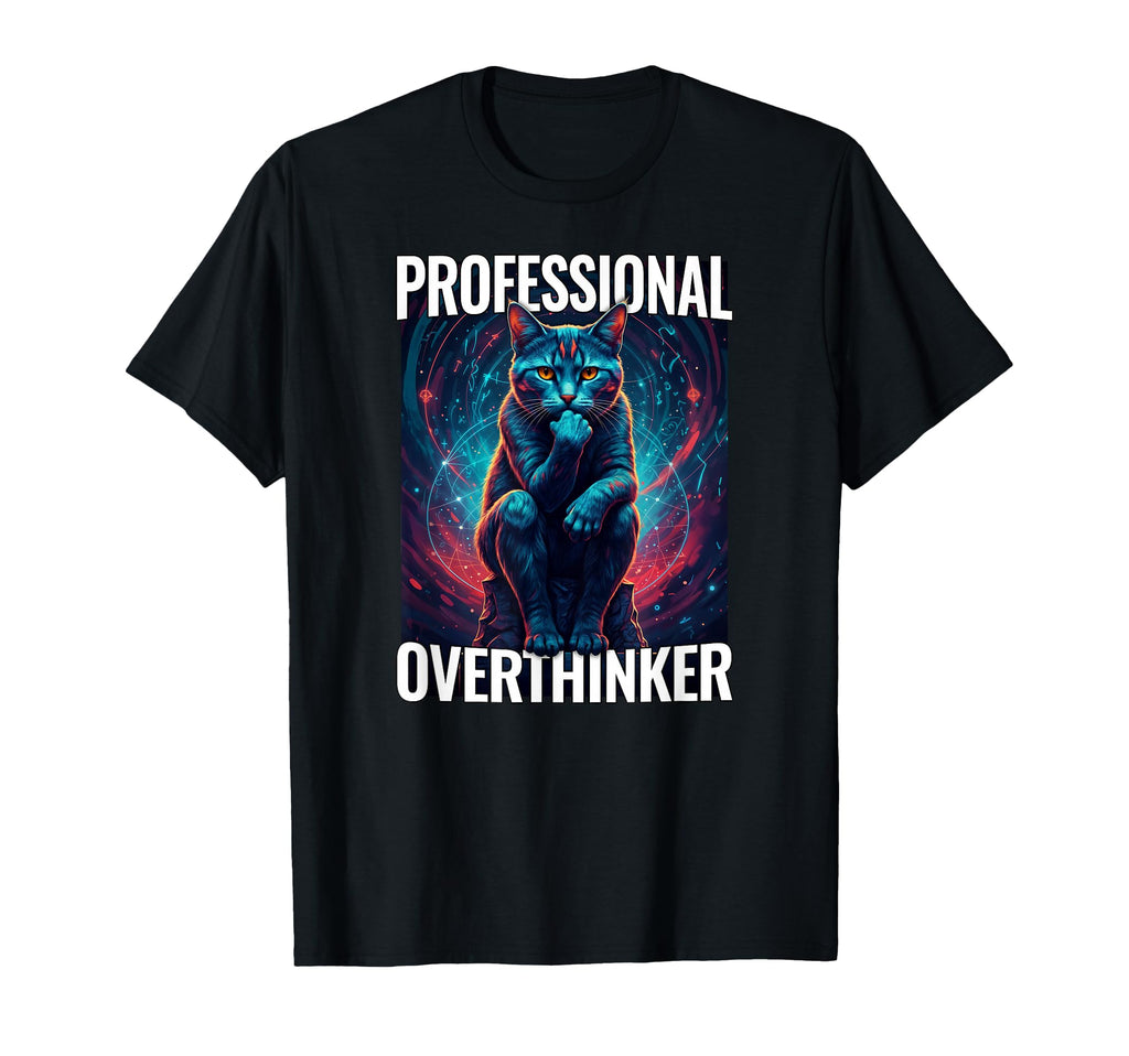 Overthinker Cat Funny Gift Cat T-Shirt - Casual Everyday Wear Men Women - T-Shirt, Sweatshirt, Hoodie