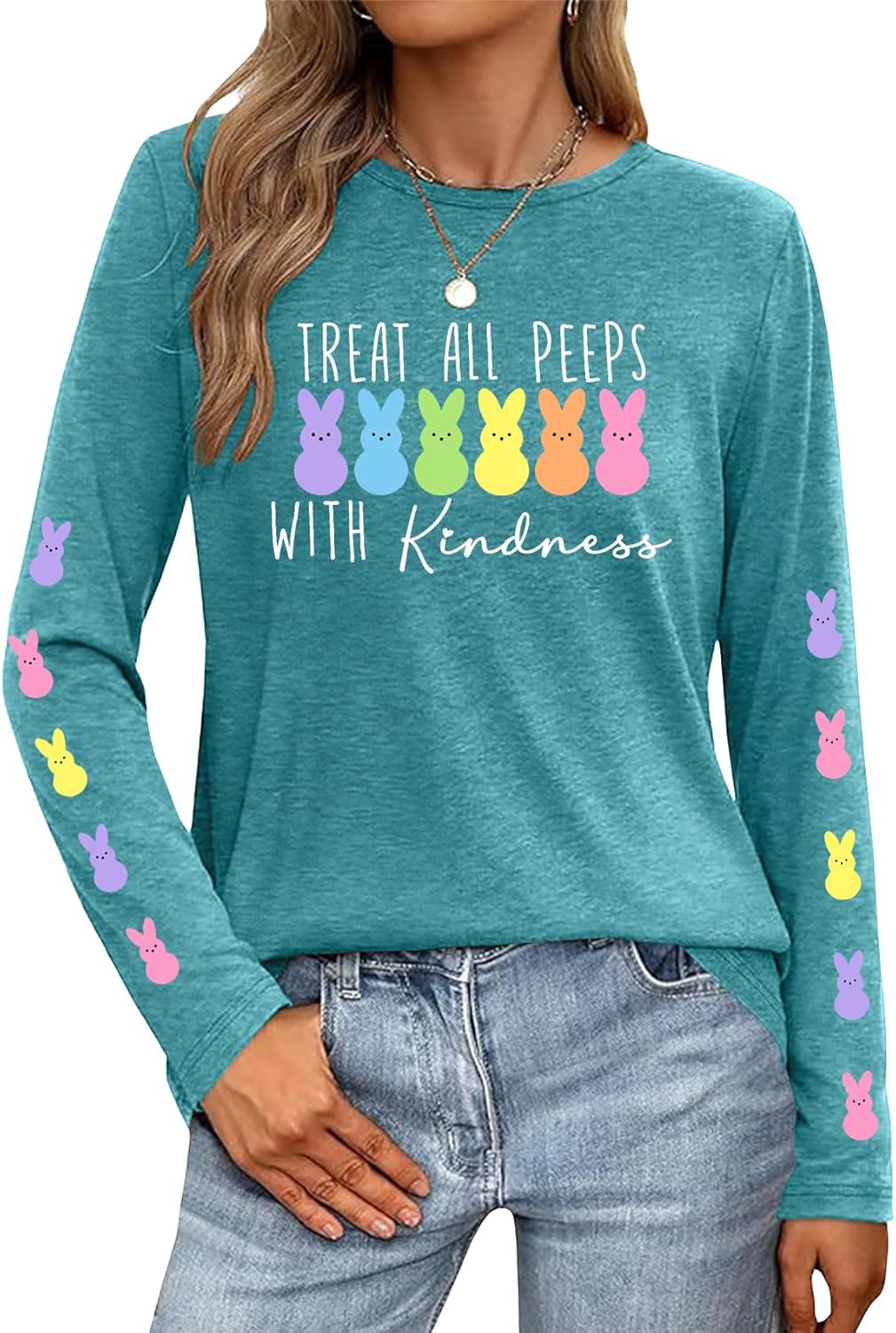 Easter Shirts for Women: Cute Bunny Shirt Funny Rabbit Graphic Tshirt Easter Eggs Holiday Tee Tops - T-Shirt, Sweatshirt, Hoodie