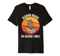 Dragon Reading Books Reason I Smile T-Shirt - Minimalist Print for Adults - T-Shirt, Sweatshirt, Hoodie