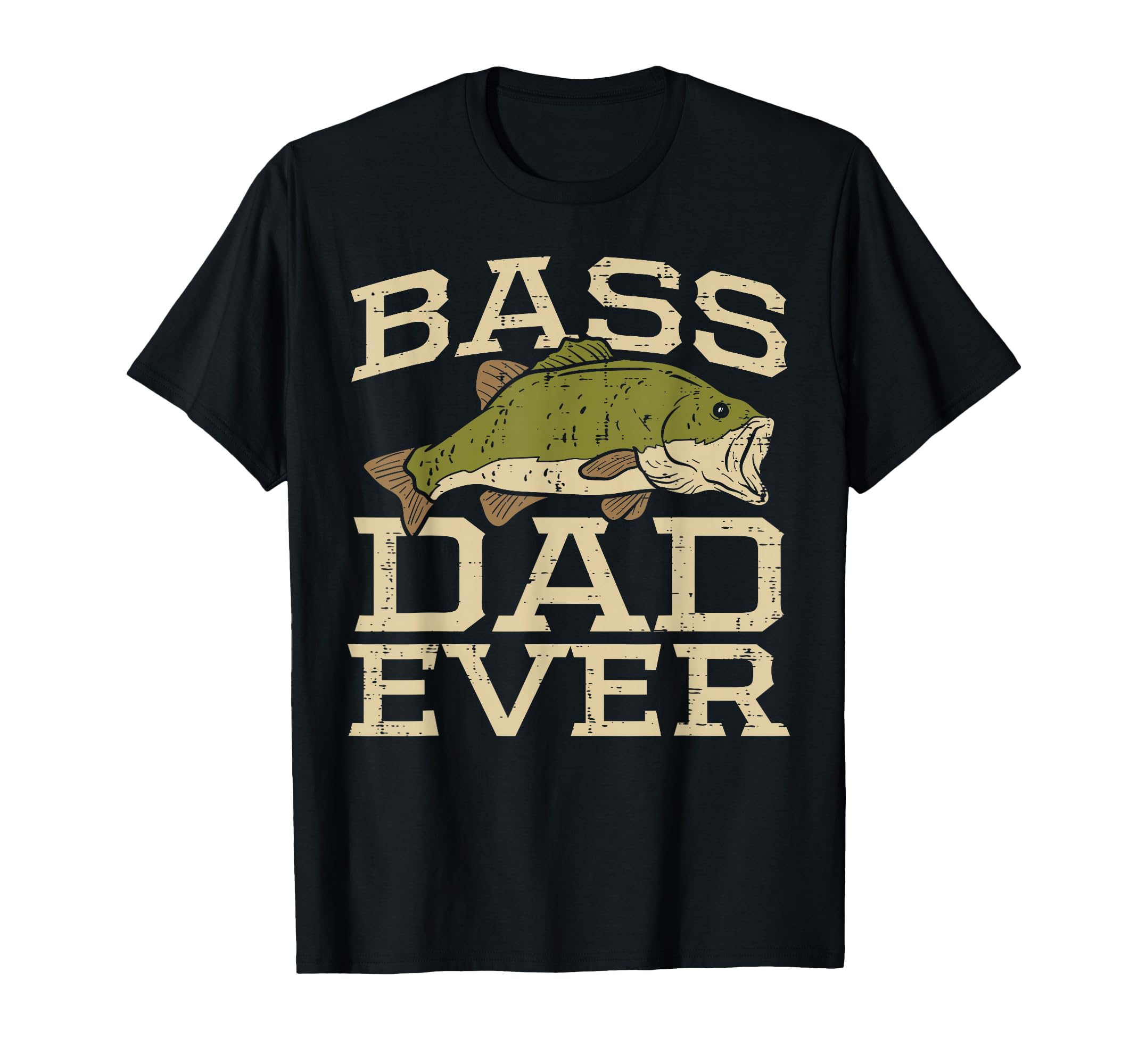 Bass Dad Ever Fishing Fish Fisherman T-Shirt - Graphic Print for Adults - T-Shirt, Sweatshirt, Hoodie