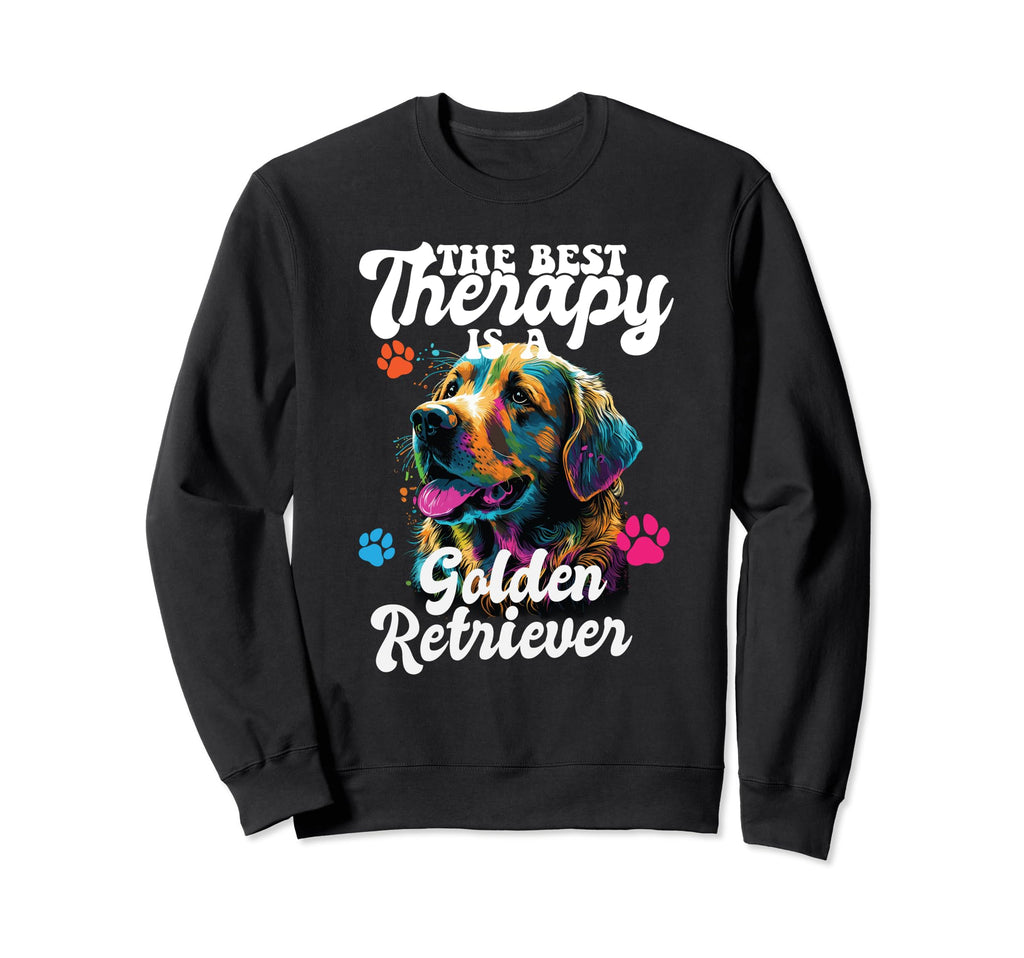 Best Therapy Is Golden Retriever Dog Sweatshirt - Minimalist Print Unisex - T-Shirt, Sweatshirt, Hoodie