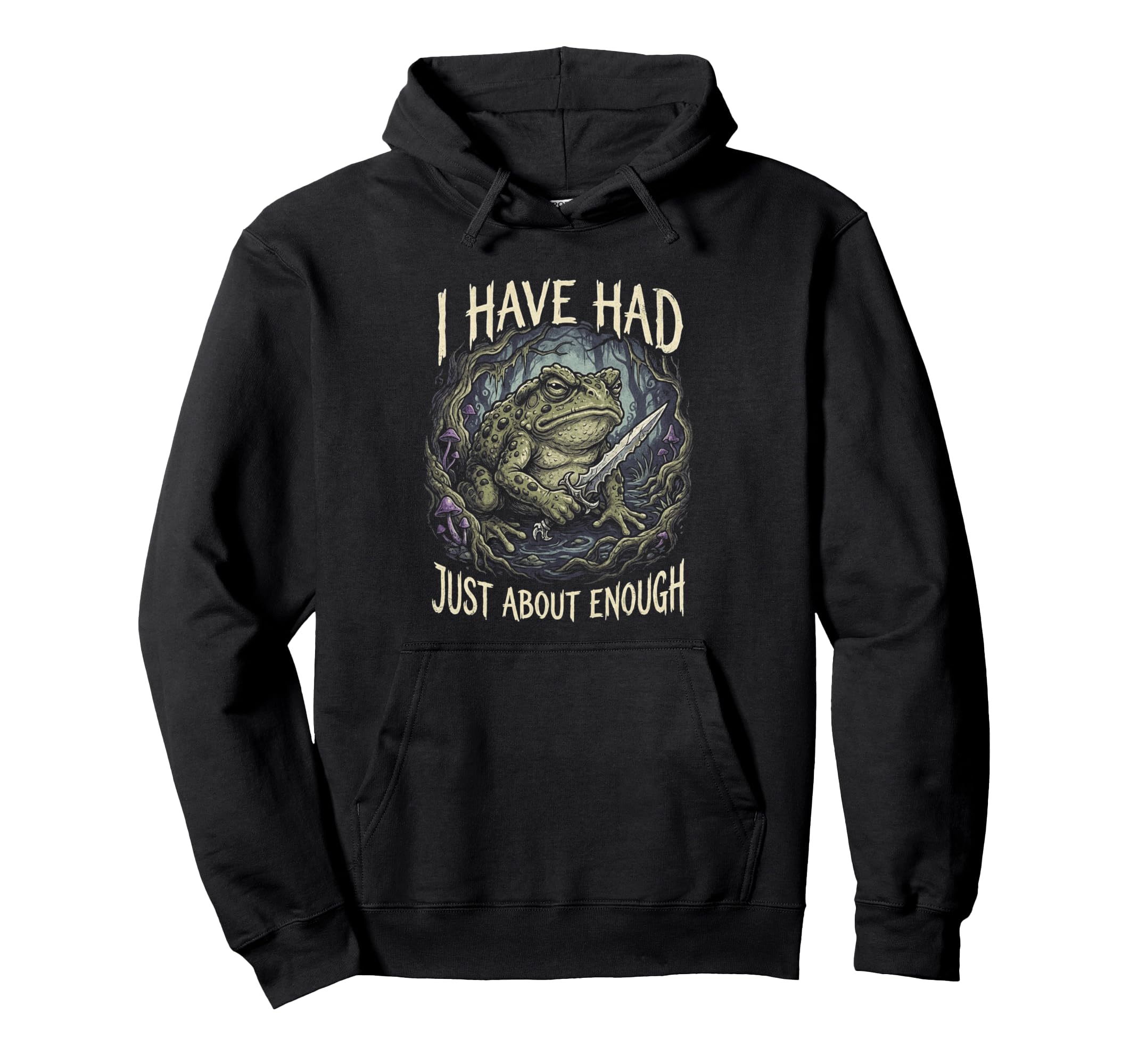 Grumpy Toad And Knife Goblincore Hoodie - Casual Everyday Wear Men Women - T-Shirt, Sweatshirt, Hoodie