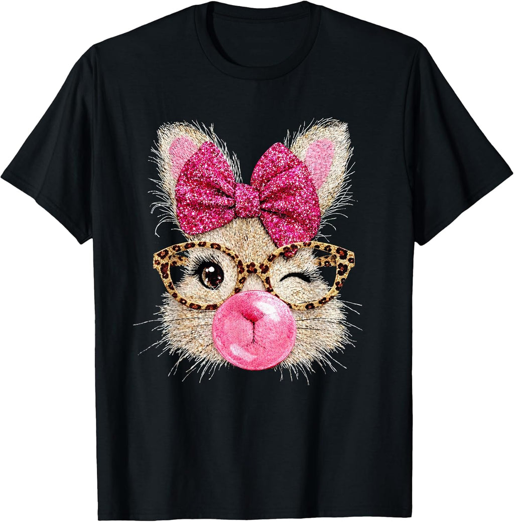 Pink Bubble Gum Cute Rabbit Easter Bunny Shirt Kid Unisex T-shirt, Sweatshirt, Hoodie, Long Sleeve Tee - T-Shirt, Sweatshirt, Hoodie