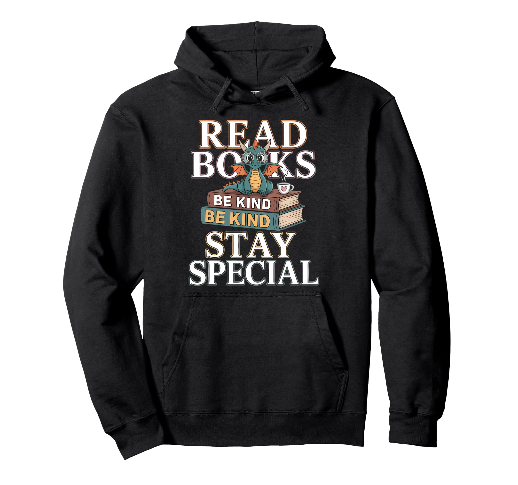 Book Lovers Reading Dragon Reading Bookworm Hoodie - Trendy Graphic Unisex - T-Shirt, Sweatshirt, Hoodie