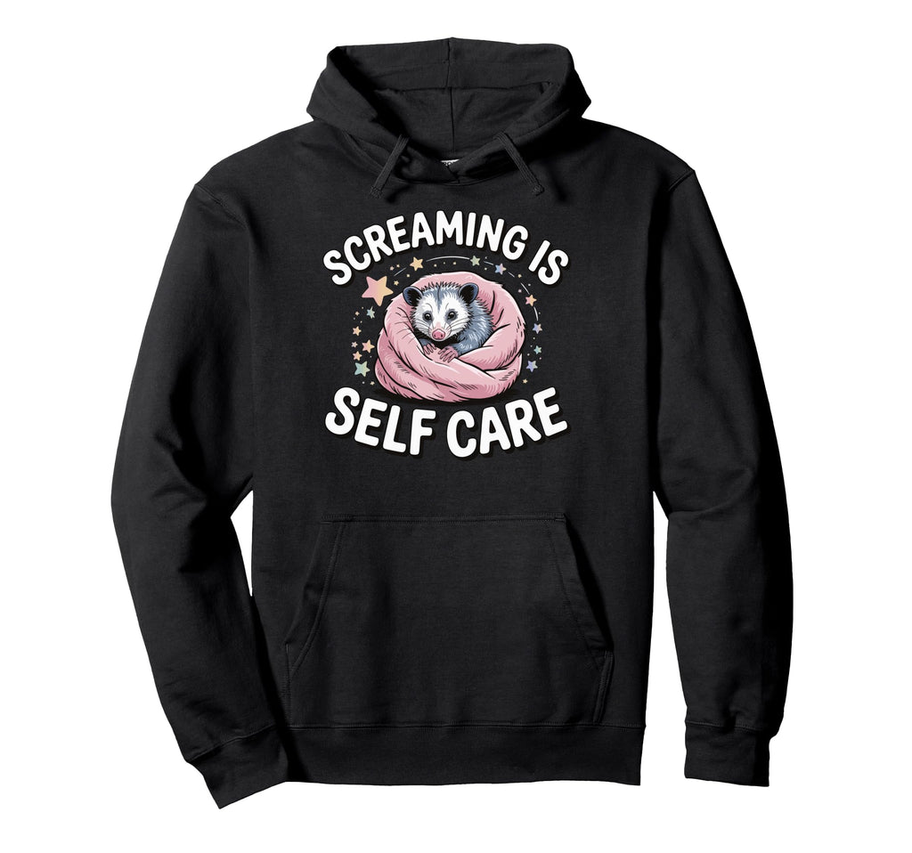 Opossum Therapeutic Screaming Stress T-Shirt - Novelty Apparel for Adults - T-Shirt, Sweatshirt, Hoodie