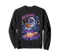 Space Bookworm Astronaut Planet Sweatshirt - Casual Everyday Wear Unisex - T-Shirt, Sweatshirt, Hoodie