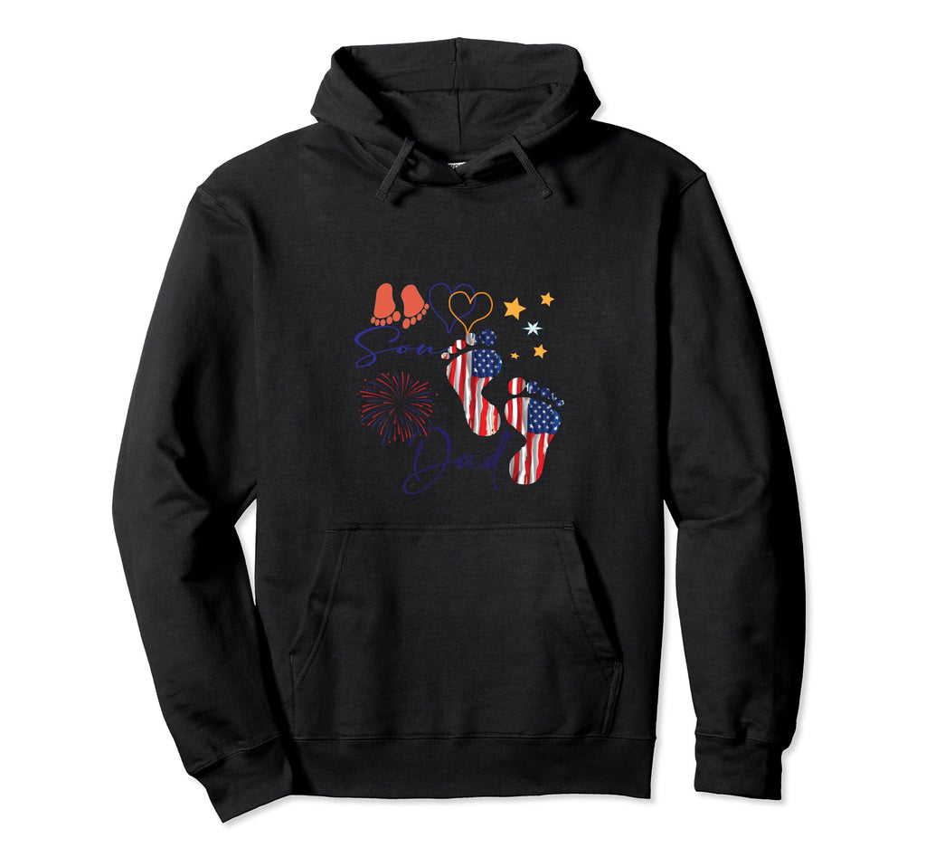 Best Dad Usa Flag 1 Feet Step American Hoodie - Custom Art Print Men Women - T-Shirt, Sweatshirt, Hoodie