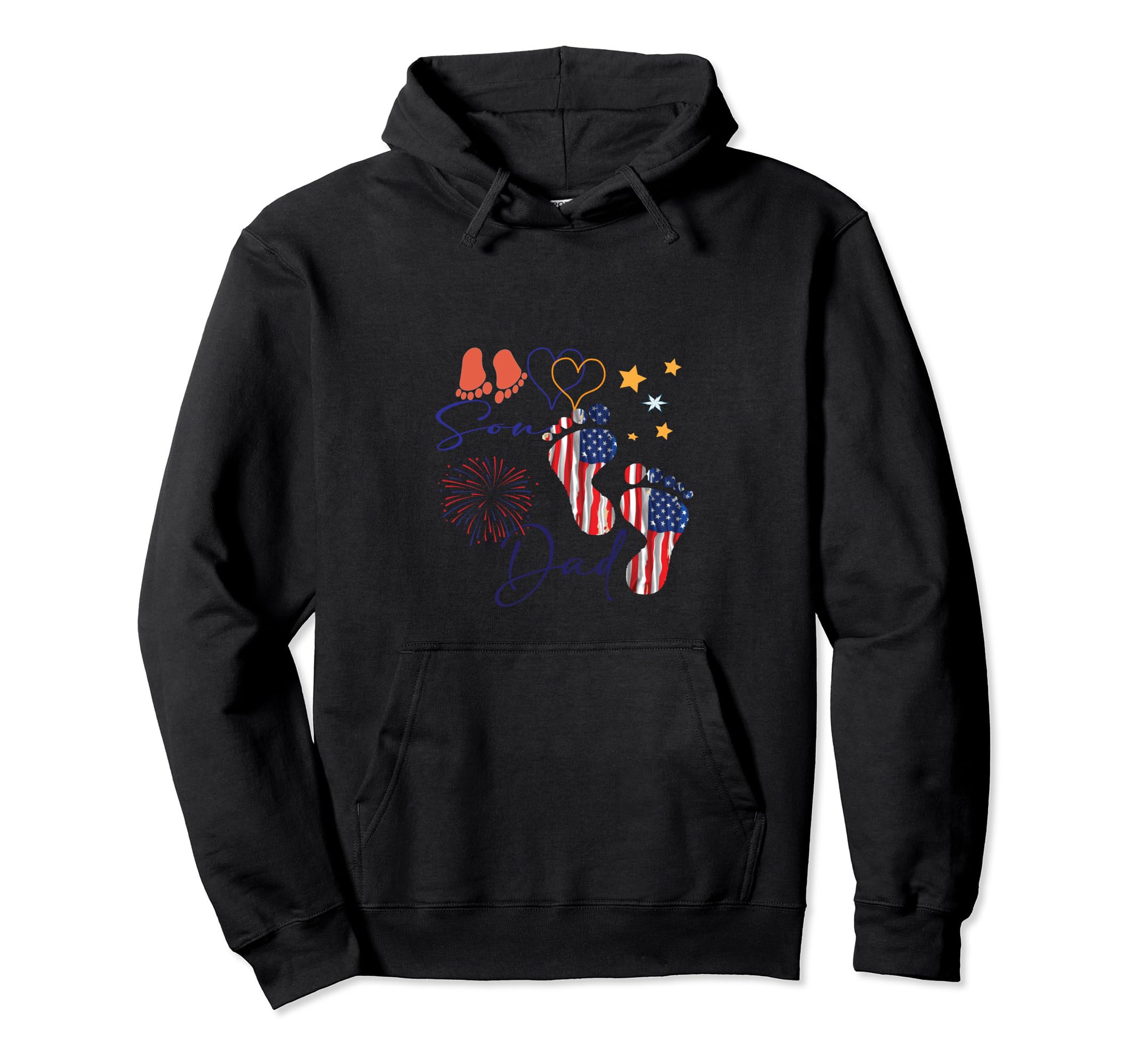 Best Dad Usa Flag 1 Feet Step American Hoodie - Custom Art Print Men Women - T-Shirt, Sweatshirt, Hoodie