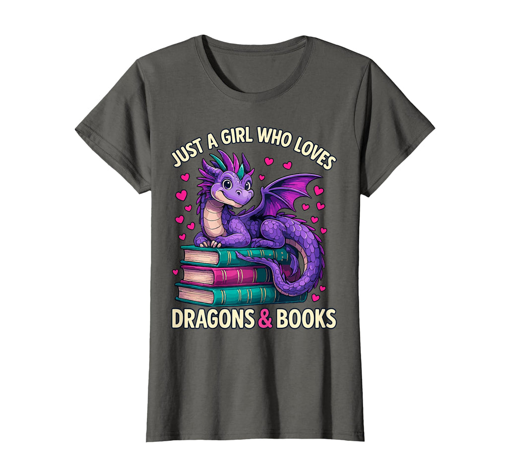 Just Who Loves Dragons And Books T-Shirt - Fun Novelty Design Men Women - T-Shirt, Sweatshirt, Hoodie