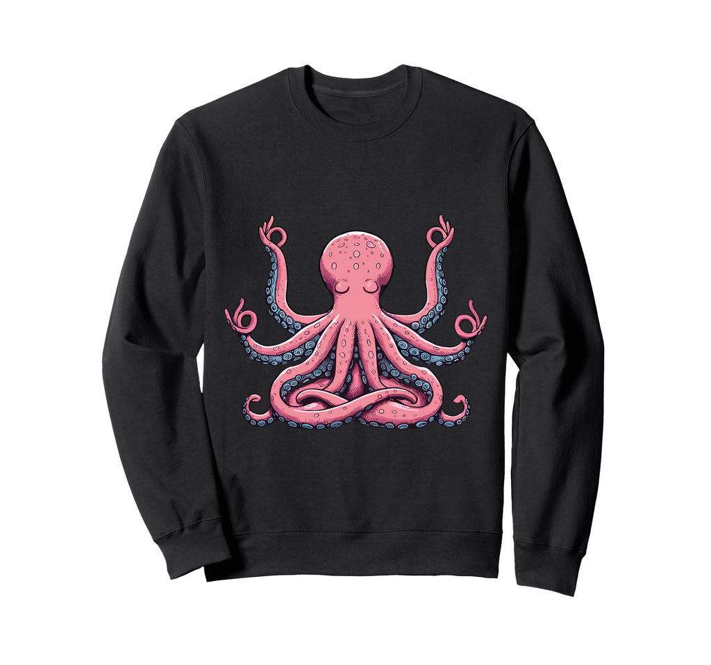 Meditation Octopus Yoga Pose Sweatshirt - Fun Novelty Design Unisex - T-Shirt, Sweatshirt, Hoodie