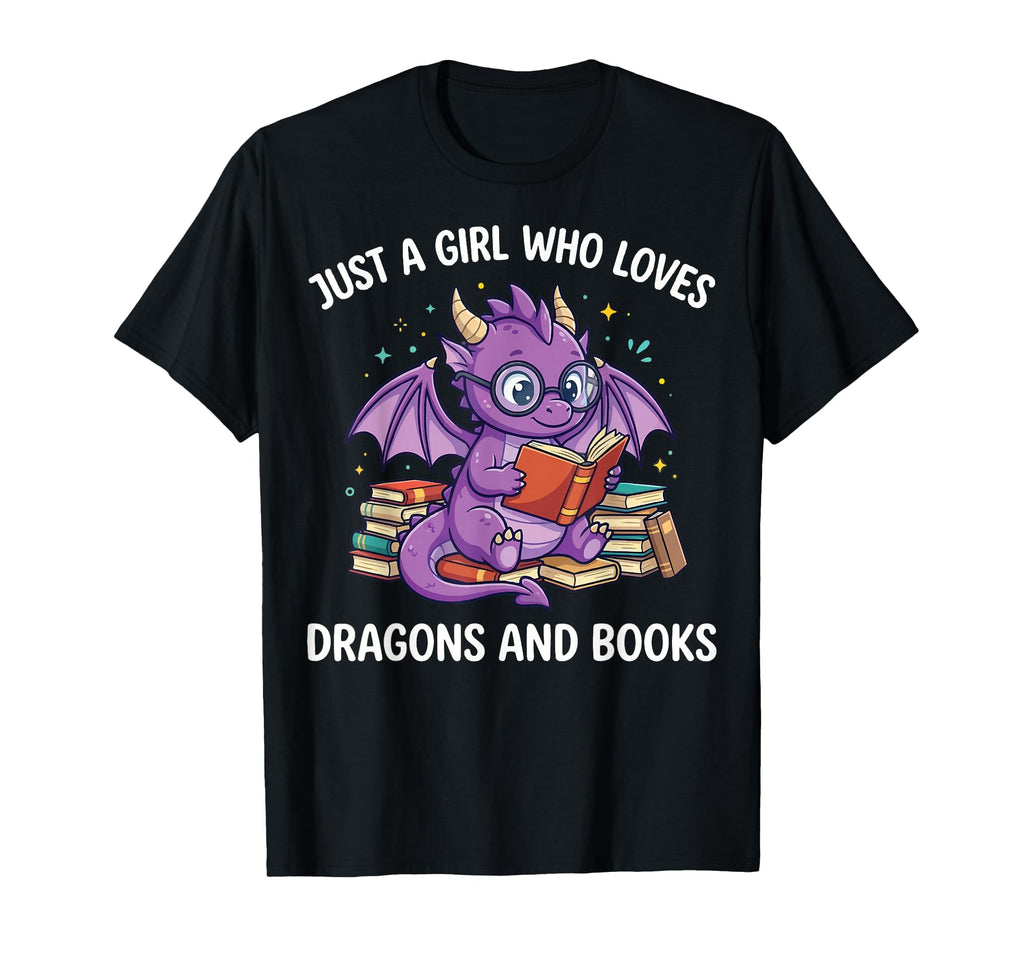Just Who Loves Dragons And Books T-Shirt - Aesthetic Graphic Men Women - T-Shirt, Sweatshirt, Hoodie