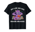 Just Who Loves Dragons And Books T-Shirt - Aesthetic Graphic Men Women - T-Shirt, Sweatshirt, Hoodie