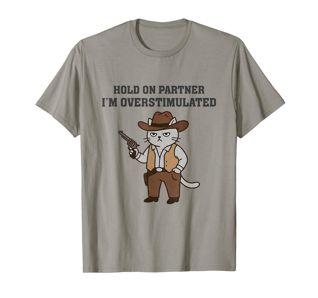 Western Cowboy Cat Hold Partner Im T-Shirt - Streetwear Style Men Women - T-Shirt, Sweatshirt, Hoodie