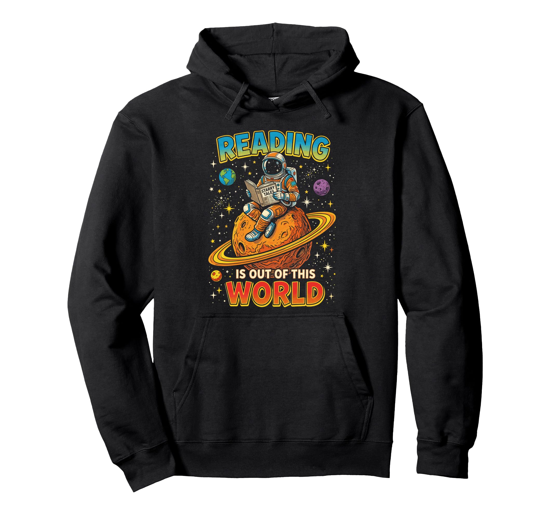 Reading Is Out This World Space Funny Hoodie - Minimalist Print for Adults - T-Shirt, Sweatshirt, Hoodie