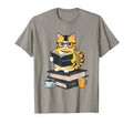 Funny Calicao Cat Book And Coffee T-Shirt - Casual Everyday Wear Men Women - T-Shirt, Sweatshirt, Hoodie