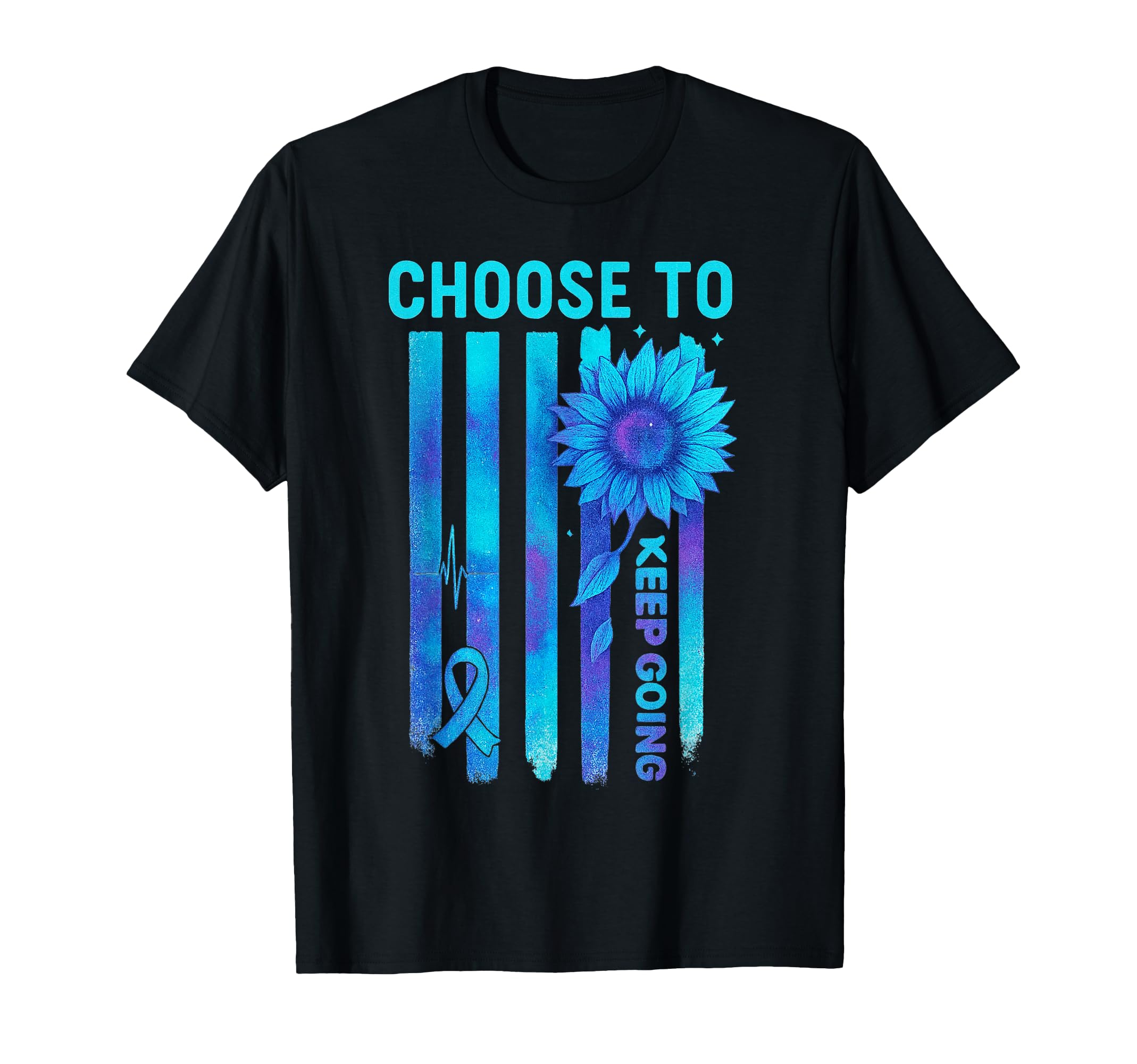Choose To Keep Going Us Flag Suicide T-Shirt - Novelty Apparel for Adults - T-Shirt, Sweatshirt, Hoodie