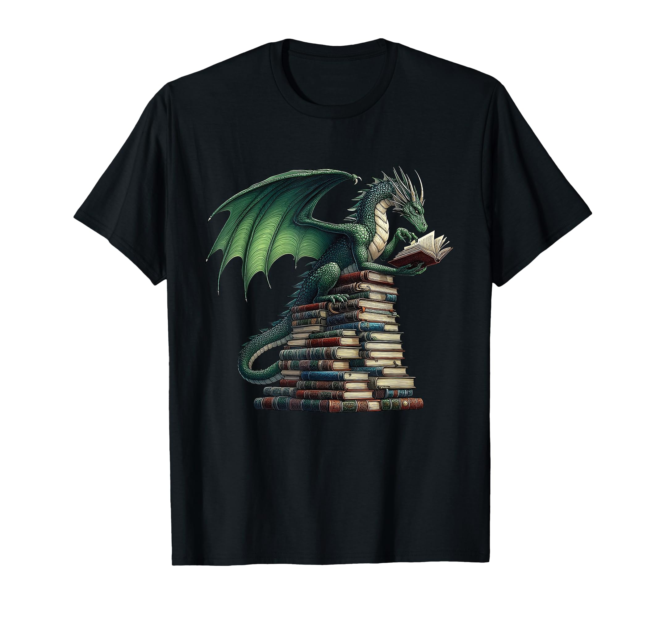 Bookworm Dragon Reading Books Dragon T-Shirt - Casual Everyday Wear Unisex - T-Shirt, Sweatshirt, Hoodie