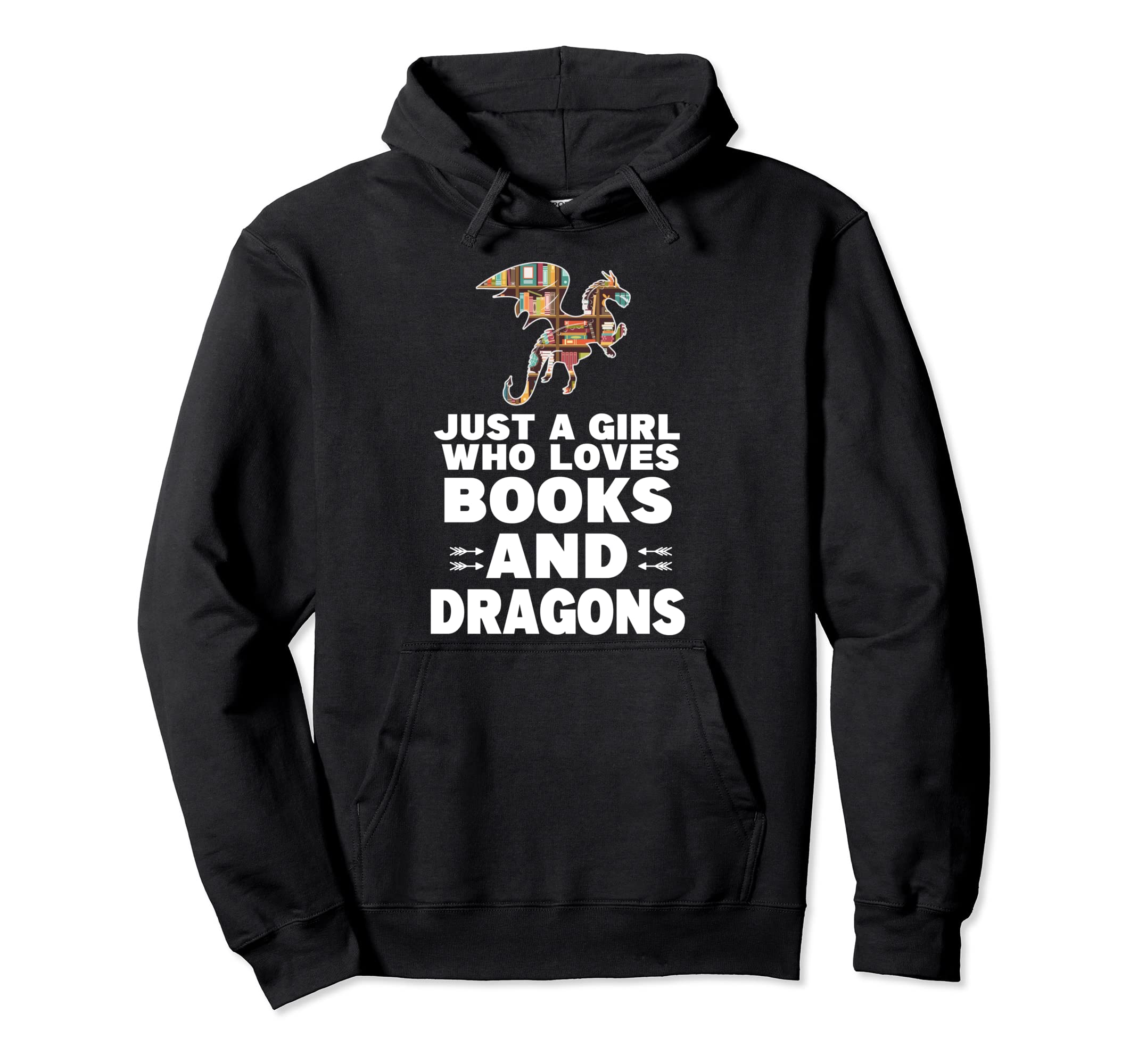 Just Who Loves Books And Dragons Reading Hoodie - Trendy Graphic for Adults - T-Shirt, Sweatshirt, Hoodie