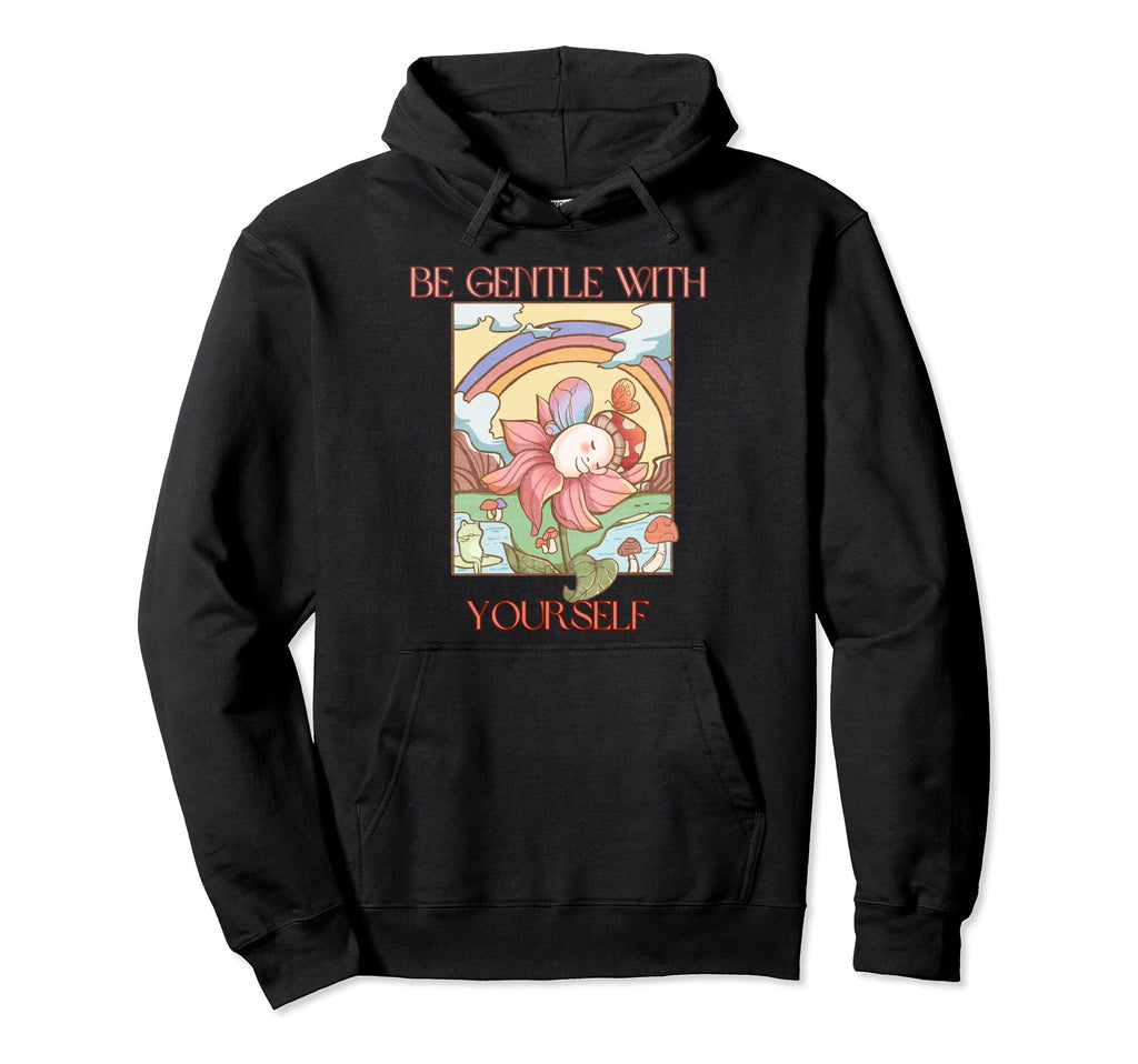 Frog Mushroom Fairy And Rainbow Be Hoodie - Minimalist Print Men Women - T-Shirt, Sweatshirt, Hoodie