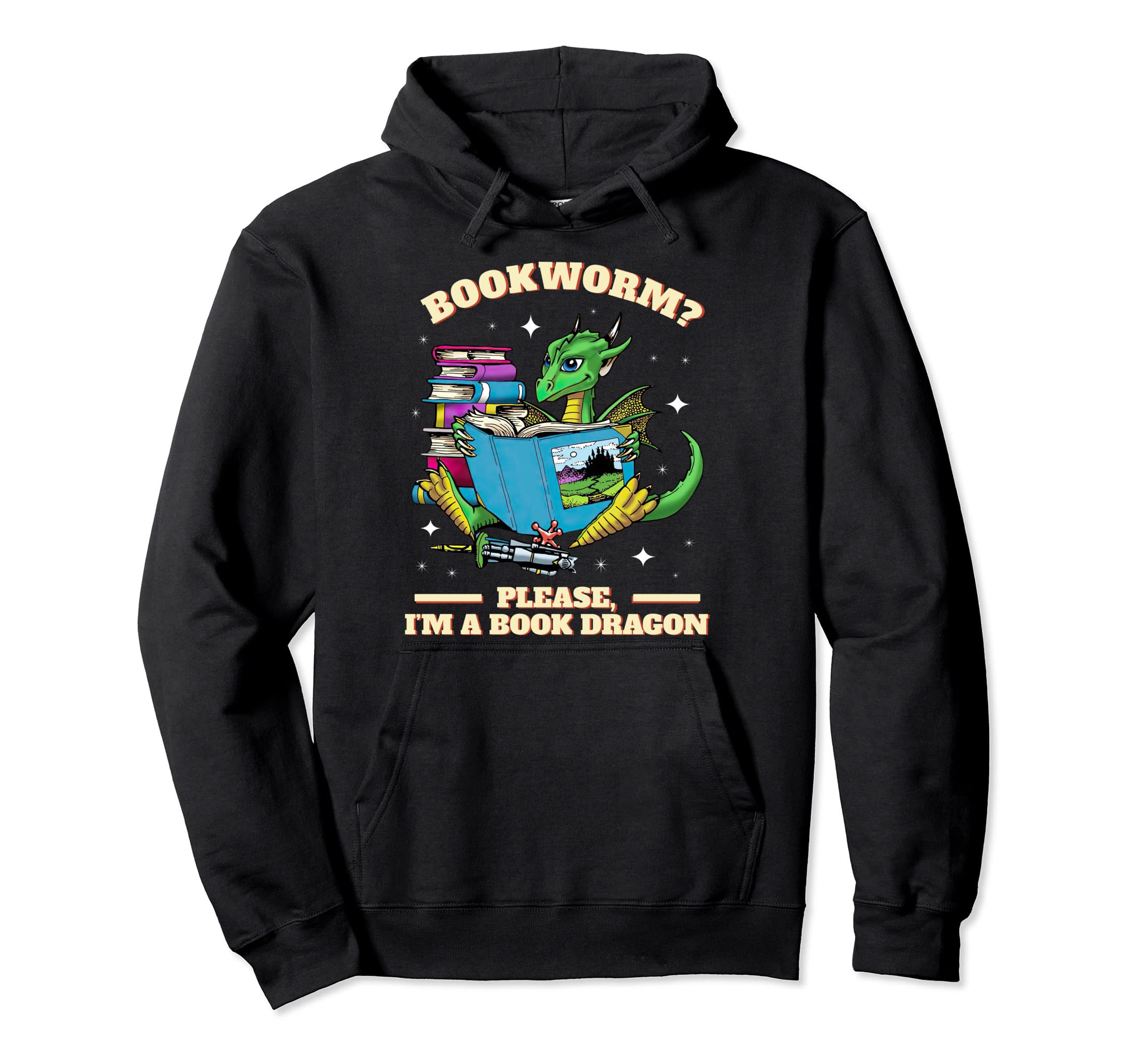 Bookworm Please Im Book Dragon Funny Hoodie - Aesthetic Graphic for Adults - T-Shirt, Sweatshirt, Hoodie
