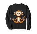 Meditation Monkey Yoga Pose Relaxing Sweatshirt - Trendy Graphic Unisex - T-Shirt, Sweatshirt, Hoodie
