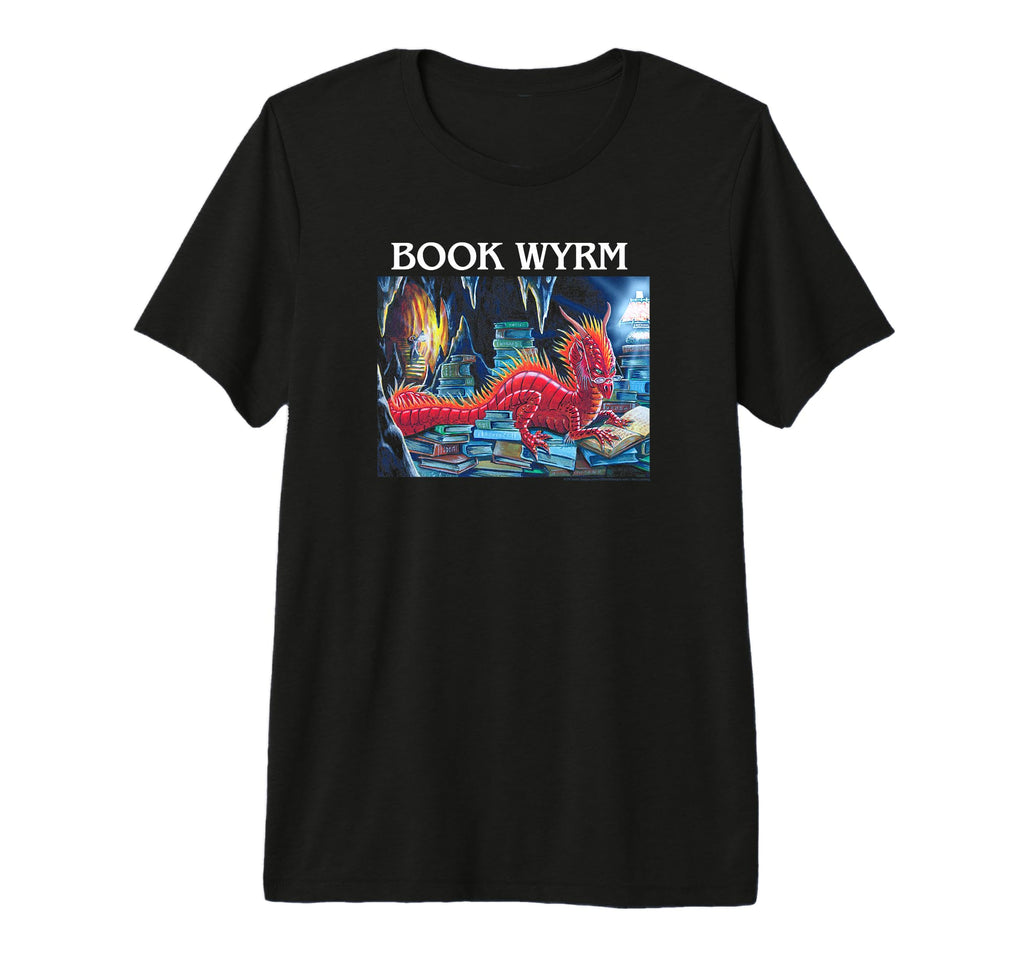 Offworld Designs Book Wyrm Funny T-Shirt - Fun Novelty Design Men Women - T-Shirt, Sweatshirt, Hoodie