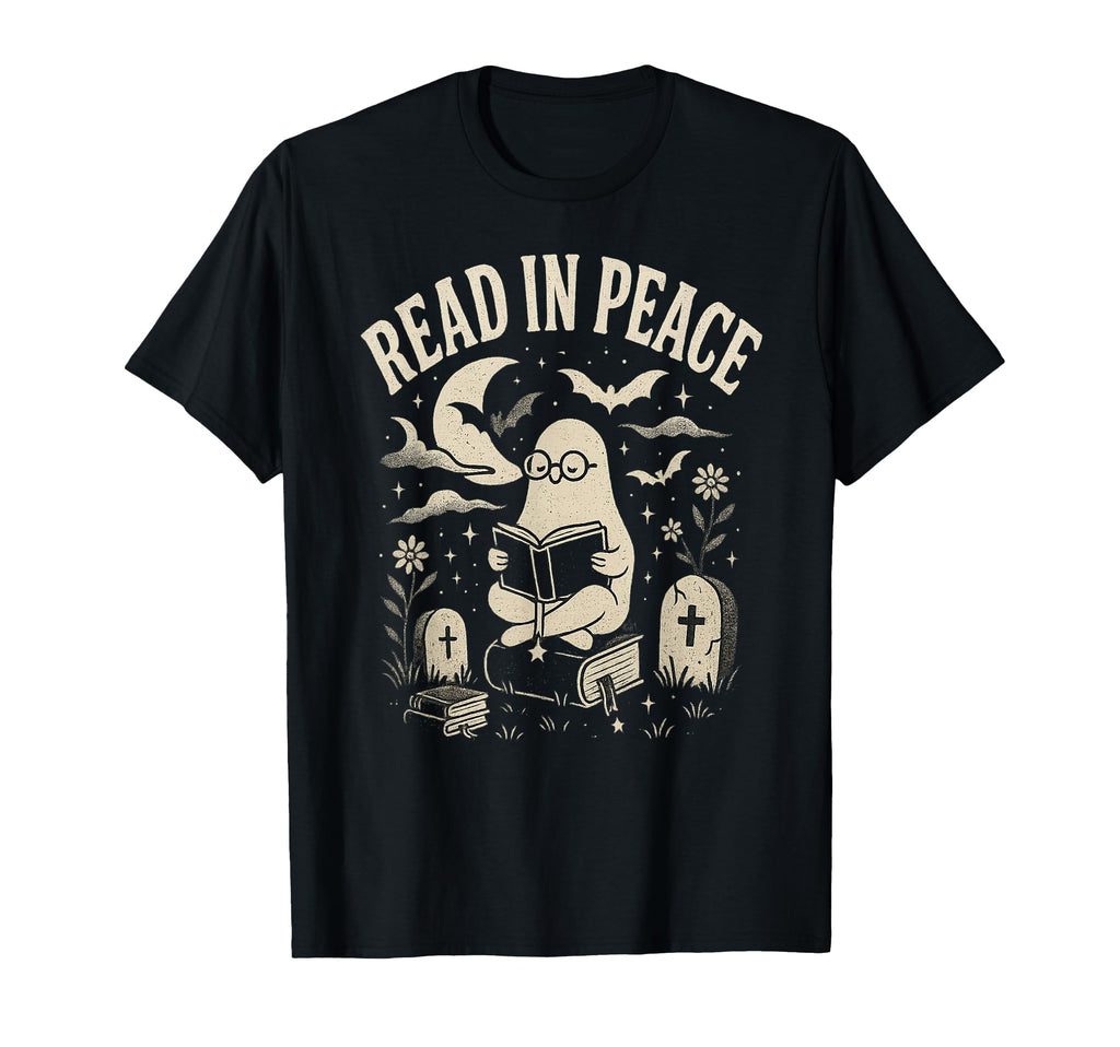 Read Peace Ghost Reader Halloween T-Shirt - Casual Everyday Wear Men Women - T-Shirt, Sweatshirt, Hoodie