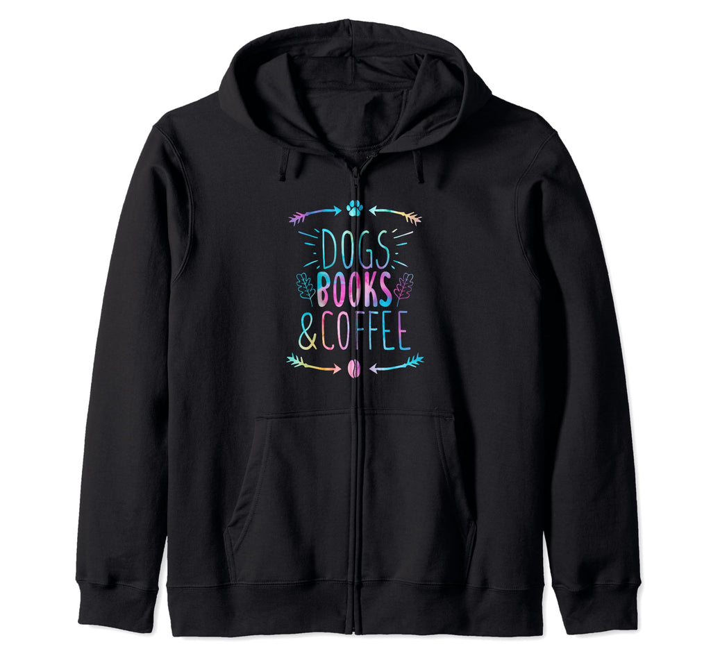 Dogs Books Coffee Funny Ideas T-Shirt - Custom Art Print Unisex - T-Shirt, Sweatshirt, Hoodie
