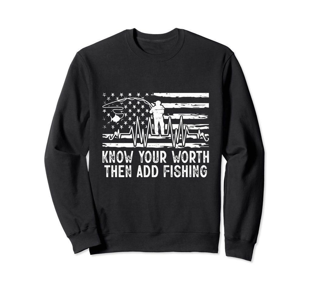 Know Worth Add Fish Self Love Sweatshirt - Fun Novelty Design Men Women - T-Shirt, Sweatshirt, Hoodie